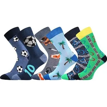 Dětské ponožky Lonka DOBLIK - balení 3 různé páry různých ponožek 20-22 (30-34) mix kluk