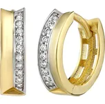 Zlaté kruhové náušnice CORAL se zirkony