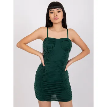Dámské šaty Šaty DHJ SK 13930.90 tmavě zelená jedna velikost