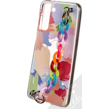 Pouzdro na mobilní telefon 1Mcz Color Chain TPU ochranný kryt s barevným řetízkem pro Samsung Galaxy S21 Plus černá vícebarevné (black multicolored)