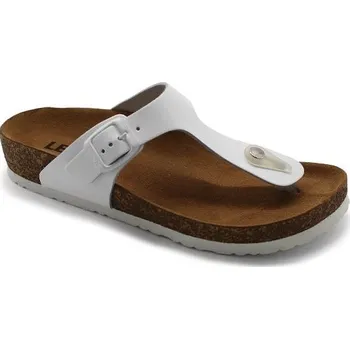 Dámská zdravotní obuv Leon 4080 Dámské korkové žabky - Bílá Velikost: 38