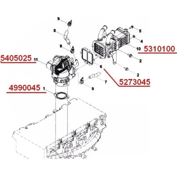 Váha vzduchu Ventil EGR 5405025 EURO 4 (Gazelle CUMMINS 2,8 ISF)