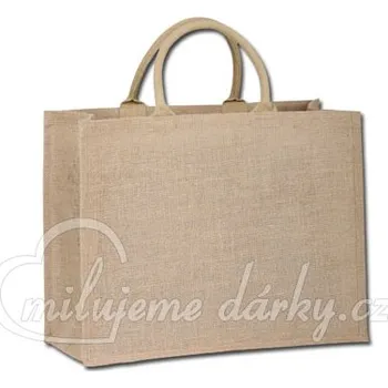 Nákupní taška z juty Shanti, s krátkými držadly, 43x34x17cm