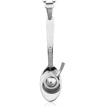 Přívěsek Přívěsek nerezový, lžička s černou višní, Forever Love