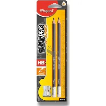 Grafitová tužka Obyčejná tužka Grafitová Maped HB 2ks + ořezávátko s pryží, Maped