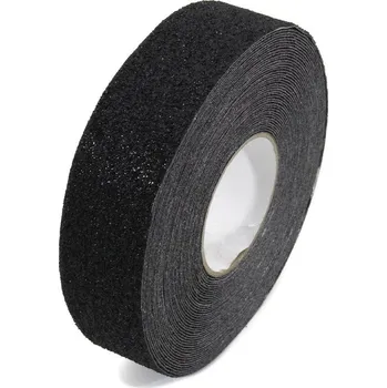 Výstražná páska Černá korundová protiskluzová páska pro nerovné povrchy FLOMA Conformable - 18,3 x 5 cm tloušťka 1,1 mm