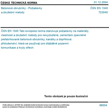 ČSN EN 1340 - Betonové obrubníky - Požadavky a zkušební metody - Tisk