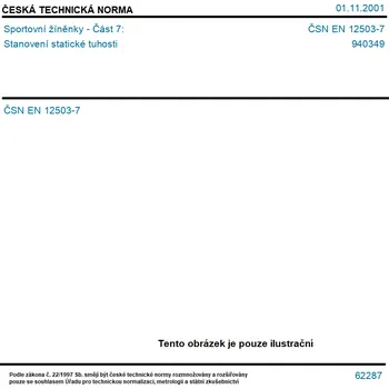 ČSN EN 12503-7 - Sportovní žíněnky - Část 7: Stanovení statické tuhosti - Tisk