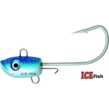 Umělá nástraha ICE Fish jigová hlava na moře Jig Sea modro-stříbrná hmotnost: 120 g - háček 8/0