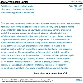 ČSN EN 1065 - Seřiditelné výsuvné ocelové stojky - Základní požadavky, navrhování a posuzování výpočtem a zkouškami - Tisk