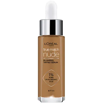 L'Oréal True Match Nude Plumping Tinted Serum sérum pro sjednocení barevného tónu pleti 30 ml, 6-7 Tan