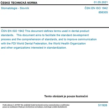 ČSN EN ISO 1942 - Stomatologie - Slovník - Tisk