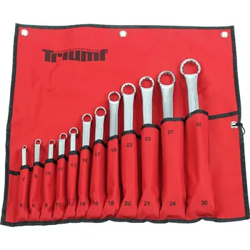 Ruční nářadí Triumf klíče očkové 6 - 32 mm, vyhnuté, sada 12 dílů, v textilním obalu - 100-00575