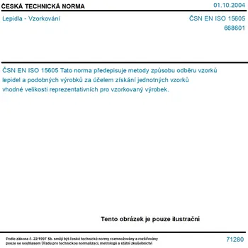 ČSN EN ISO 15605 - Lepidla - Vzorkování - Tisk