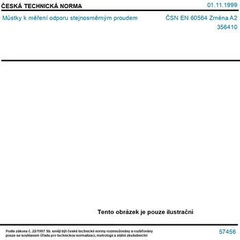 ČSN EN 60564 Změna A2 - Můstky k měření odporu stejnosměrným proudem - Tisk