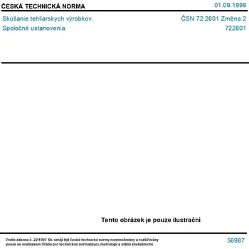 ČSN 72 2601 Změna 2 - Skúšanie tehliarskych výrobkov. Spoločné ustanovenia - Tisk