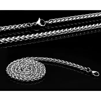 Náhrdelník ocelový řetízek skládaný 49 cm