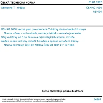 ČSN 02 1030 - Obrobené T - drážky - Tisk