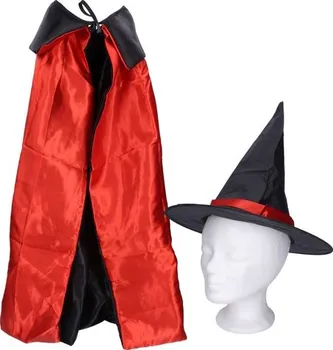 Karnevalový doplněk Wiky Čarodějnický klobouk a plášť červený