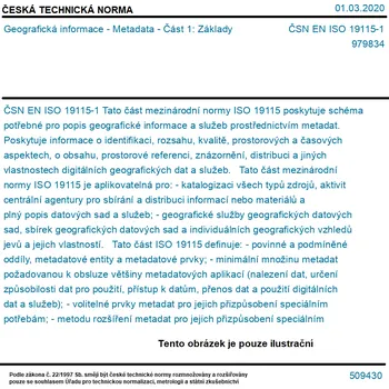 ČSN EN ISO 19115-1 - Geografická informace - Metadata - Část 1: Základy - Tisk