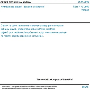 ČSN P 73 0600 - Hydroizolace staveb - Základní ustanovení - Tisk