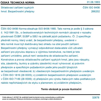 ČSN ISO 8456 - Skladovací zařízení sypkých hmot. Bezpečnostní předpisy - Tisk