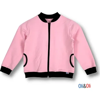 Dívčí mikina Dětská mikina na zip Oli&Oli - světle růžová barva 74