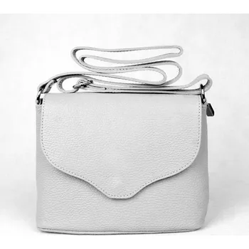 Kabelka Malá kožená šedá crossbody kabelka Vera Pelle no. 61