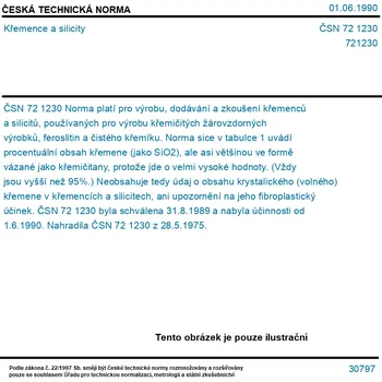 ČSN 72 1230 - Křemence a silicity - Tisk