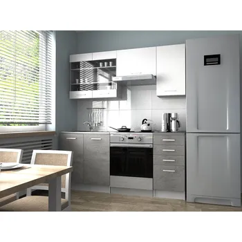 Kuchyňská linka Nábytek PEGAS s.r.o. Kuchyňská linka Pamis 180/120 bílá/beton