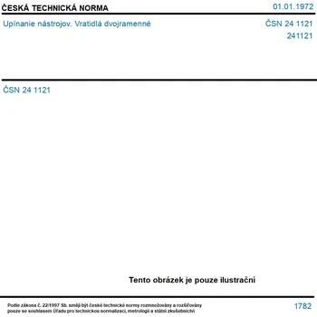 ČSN 24 1121 - Upínanie nástrojov. Vratidlá dvojramenné - Tisk