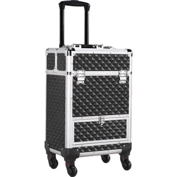 Kosmetická taška Kosmetický kufr LUXURY 2v1 - černý, se zásuvkou