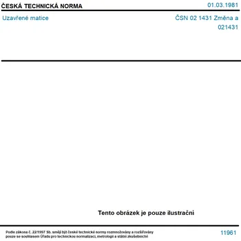 ČSN 02 1431 Změna a - Uzavřené matice - Tisk