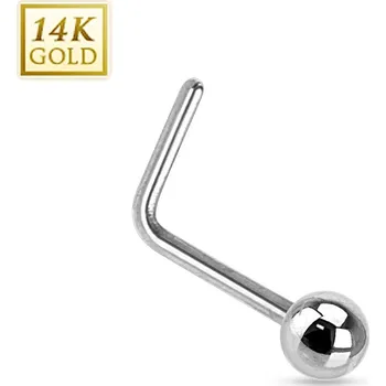 Piercing Šperky4U Zlatý piercing do nosu kulička, Au 585/1000 - ZL01033-WG