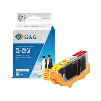 G&G kompatibilní ink s CLI521GY, grey, 8.4ml, NP-C-0521GY, 2937B001, pro Canon iP3600, iP4600, MP620, MP630, MP980