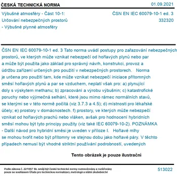 ČSN EN IEC 60079-10-1 ed. 3 - Výbušné atmosféry - Část 10-1: Určování nebezpečných prostorů - Výbušné plynné atmosféry - Tisk