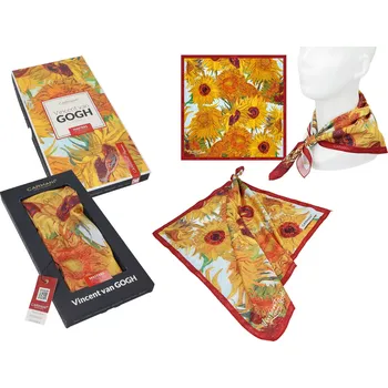 Šátek Carmani® Carmani - Šátek V. van Gogh, Sunflowers v dárkovém balení - 50*50 cm