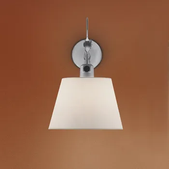 Nástěnné svítidlo Artemide 1184010A+0372050A Tolomeo parete diffusore 24, nástěnné designové svítidlo s vypínačem a pergamenovým stínítkem, 1x70W, prům. 24cm