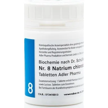 Homeopatikum Adler Pharma Nr.8 Natrium chloratum D6 400 tbl.