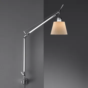 Nástěnné svítidlo Artemide 0947010A+A025150 Tolomeo basculante parette, nástěnná lampa s vypínačem, pergamenové stínítko, 1x70W E27, max. výška 111cm
