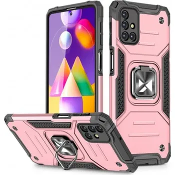 Pouzdro na mobilní telefon MG | MG Ring Armor plastový kryt na Samsung Galaxy M31s, růžový