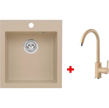 Granitový dřez Set Alveus CORTINA 20 + TONIA Barva: béžová, Označení: Beige + Dárek