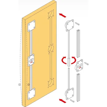 Výztuha posuvných dveří 18 mm DTD, 1848-2248 mm šedá 2 sady