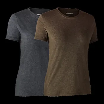 Dámské tričko Deerhunter Basic 2 kusy Barva: Brown Leaf Melange, Velikost: 48
