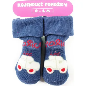 Tmavě modré chlapecké kojenecké ponožky 0 - 6 měsíců Judita - 1 pár