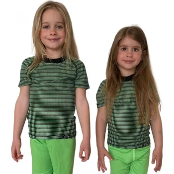 Chlapecké tričko COOL NANO triko dětské .130 .zeleno-černé pruhy