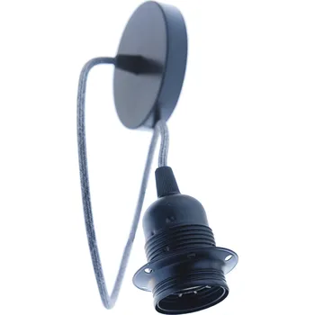 Lustr s kovovou objímkou a kroužkem, černá matná