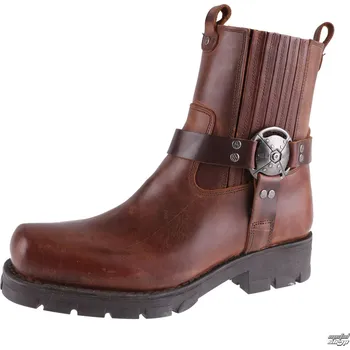 Pánská zimní obuv boty kožené dámské - ALASKA CUERO, MOTORCYCLE MARRON - NEW ROCK - M.7605-S20 - 40