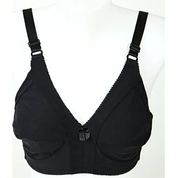 Dámské spodní prádlo HANA Nevyztužená bavlněná podprsenka bez kostic černá vz. 095 Velikost: 105/D