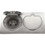 - ORNO zásuvka elektro exteriérová zápustná-2x zásuvka + kabel IP55 nerez